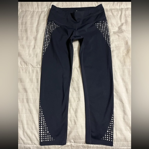 Athleta Sonar Gel Dot Capri Leggings Womens Small‎ Navy Size XS